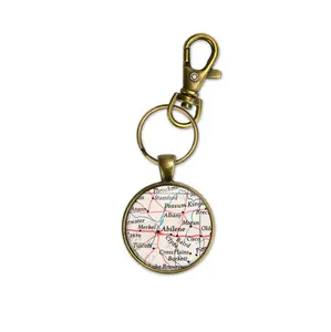 Abilene Texas Map Keychain Gift • Travel Keepsake • Vintage Map Keyring