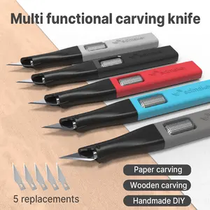 Scimaker Precision Craft Knife Set for DIY, Modeling & Detail Cutting – Ergonomic Non-Roll Design with Built-In Blade Storage