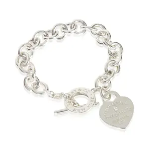 Pre-owned NY155044 Tiffany And Co Sterling Silver Diamond Return To Tiffany Bracelet
