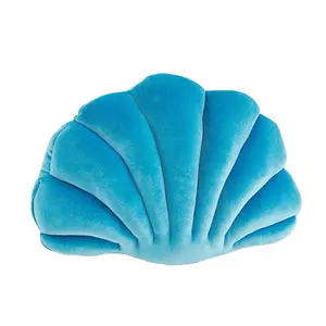 Soft Velvet Blue Seashell Decorative Pillow