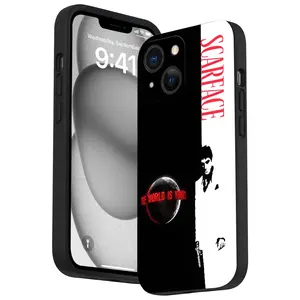 Straight Edge World l Scar Face Pattern Phone Case for iPhone 16 15 14 Pro Max 13 12 11 XR XS Plus Shockproof Full Camera Protection Durable slim Silicone Cover