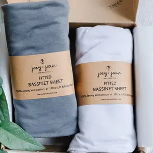 Bassinet Fitted Sheets 19 x 32 Inch for Ingenuity Foldaway Rocking, Dream & Grow, Poppy Traveler Bassinet – Light + Dark Grey (2 Pack)