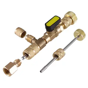 R410A R22 AC Schrader Valve Core Remover Installer Tool with SAE 1/4 & 5/16 Port