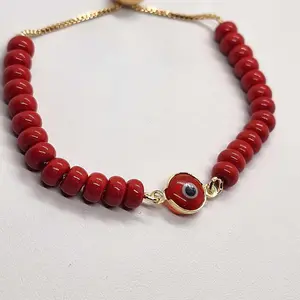 Brazilian Evil Eye Bracelet – Red Bead, 18K Gold Filled, Spiritual Protection