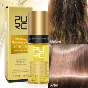 PURC 24K Gold Nourishing Hair Oil Smoothing Repair Damaged Frizz Hair Professional Hair Care Products for Women