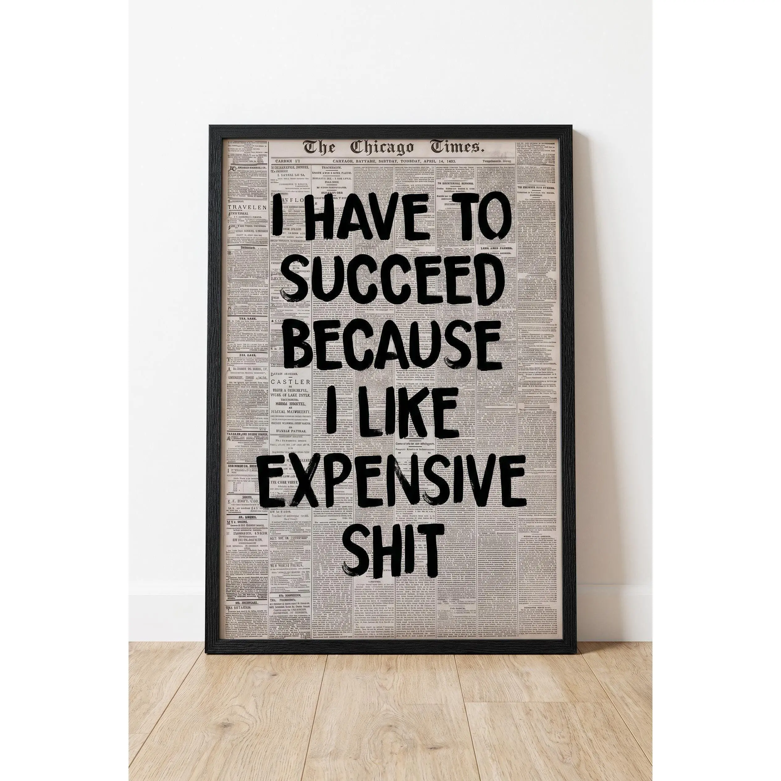 Funny Money Quote Poster | Motivational Hustle Wall Art Print | Office Bedroom Decor | Gift for Him | Unframed Poster Print