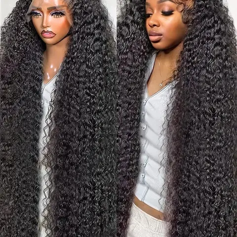 Bling Hair 38inch Deep Wave 13x6 13x4 Transparent Lace Front Hd Lace Frontal Wig Pre Plucked Lace Frontal Brazilian Human Hair Wigs 180% Density for Women #SummerVibes