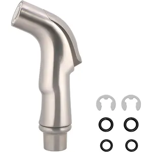 Universal Fit Sink Spray Attachment, Kitchen Side Sprayer Head, Pull Out Spray Head, Faucet Sprayer Replacement for Delta, Moen, Kolher and Other OEM Brands, Brushed Nickel Finish, Ergonomic Design