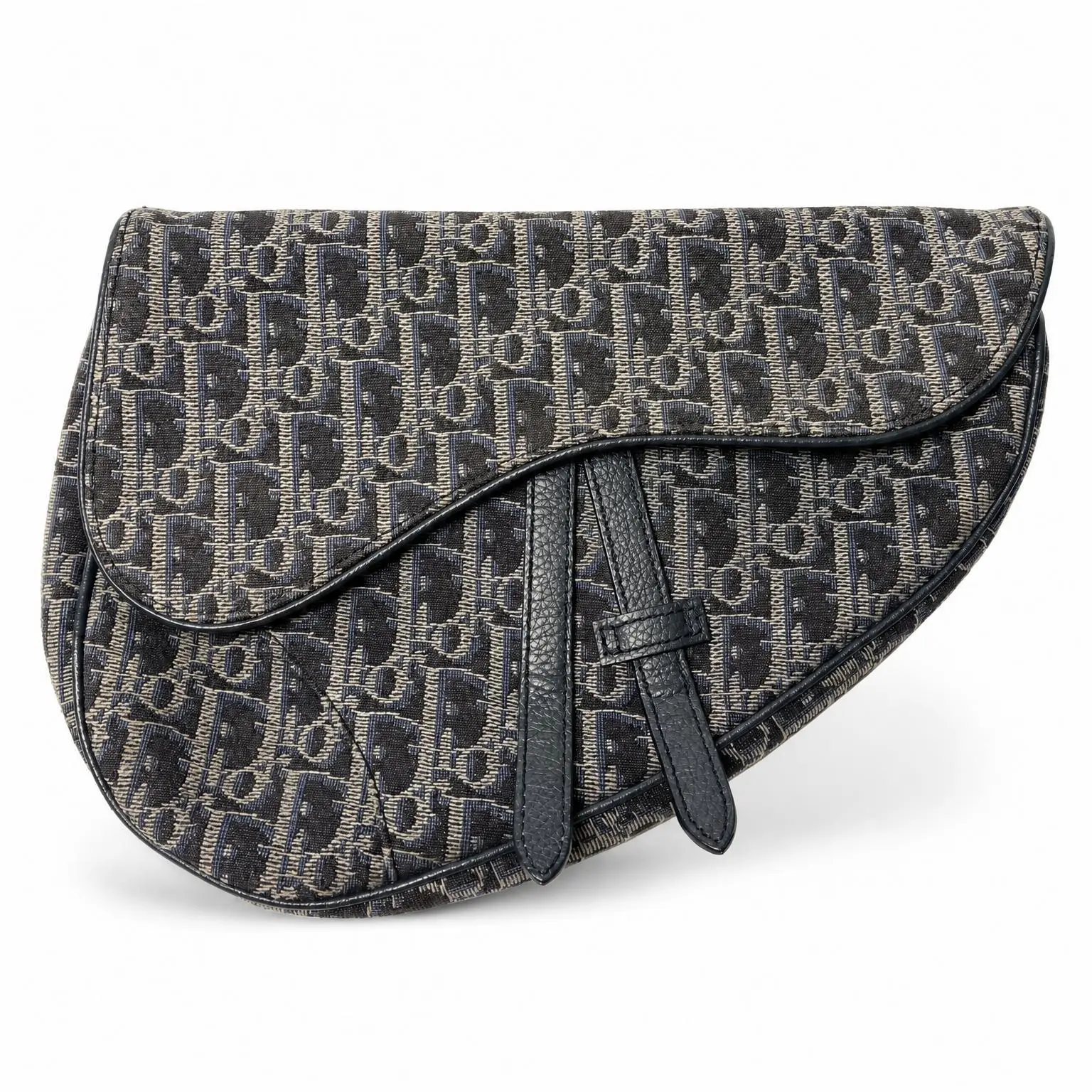 Pre-owned Dior X Clutches & Wristlets Oblique Saddle Bag black