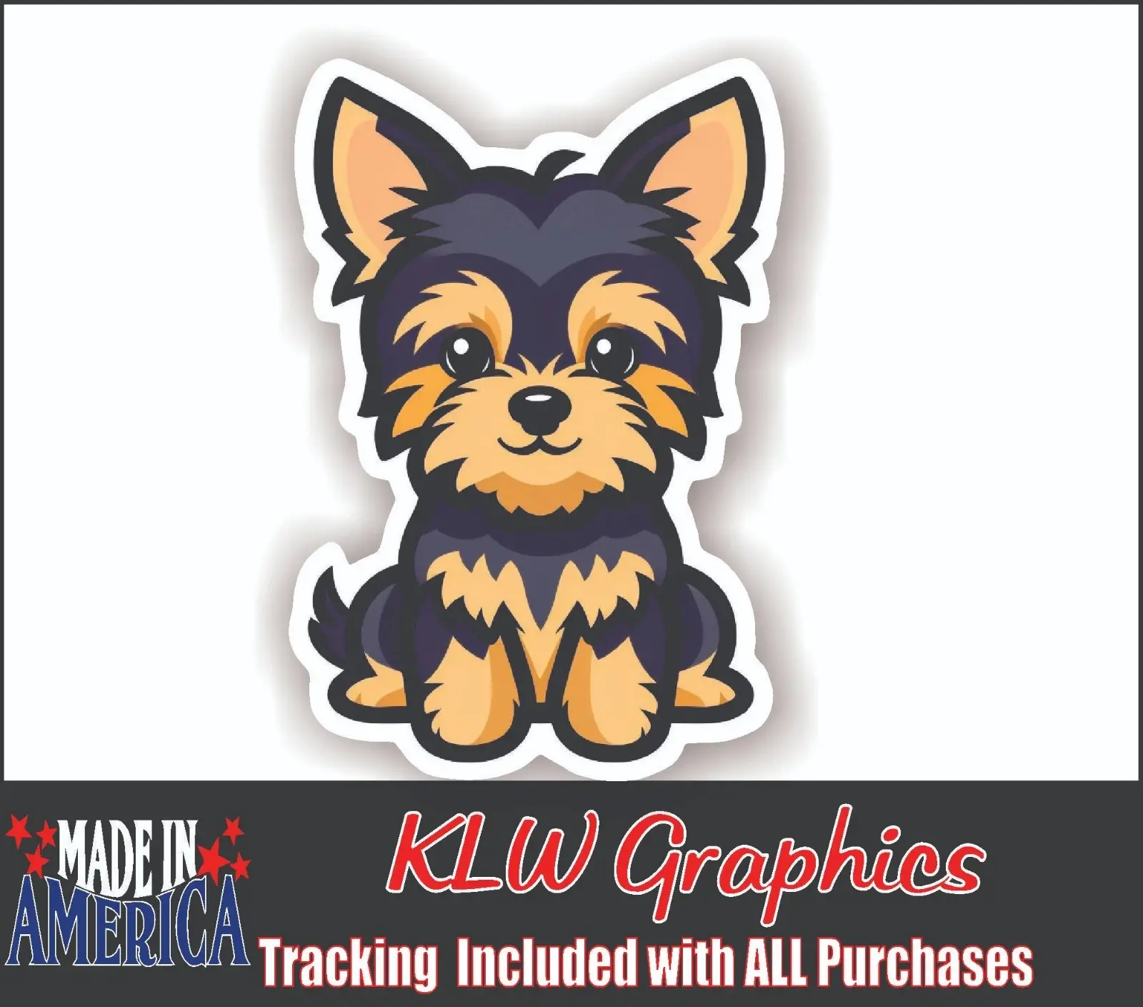 Yorkie Full Color Decal Sticker Family Pet Dog Car Truck Wife Girl Yorkshire Terrier Laptop Cute
