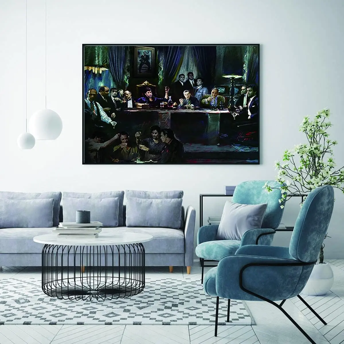 [Sale Up To 23%] Scarface Gangster Last Supper Movie Graphic Poster Print, Artistic Home Wall Decoration, Room Accent