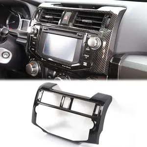 for 4Runner Center Console Navigation Panel Cover Interior Antiscrach Antidust Decal Panel Cover for Toyota 4Runner 2010-2019(Carbon Fiber Black Style)