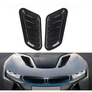 2PCS Universal Car Hood Vent Covers – Decorative Air Vent Trim, Self-Adhesive Exterior Accessories (Black)