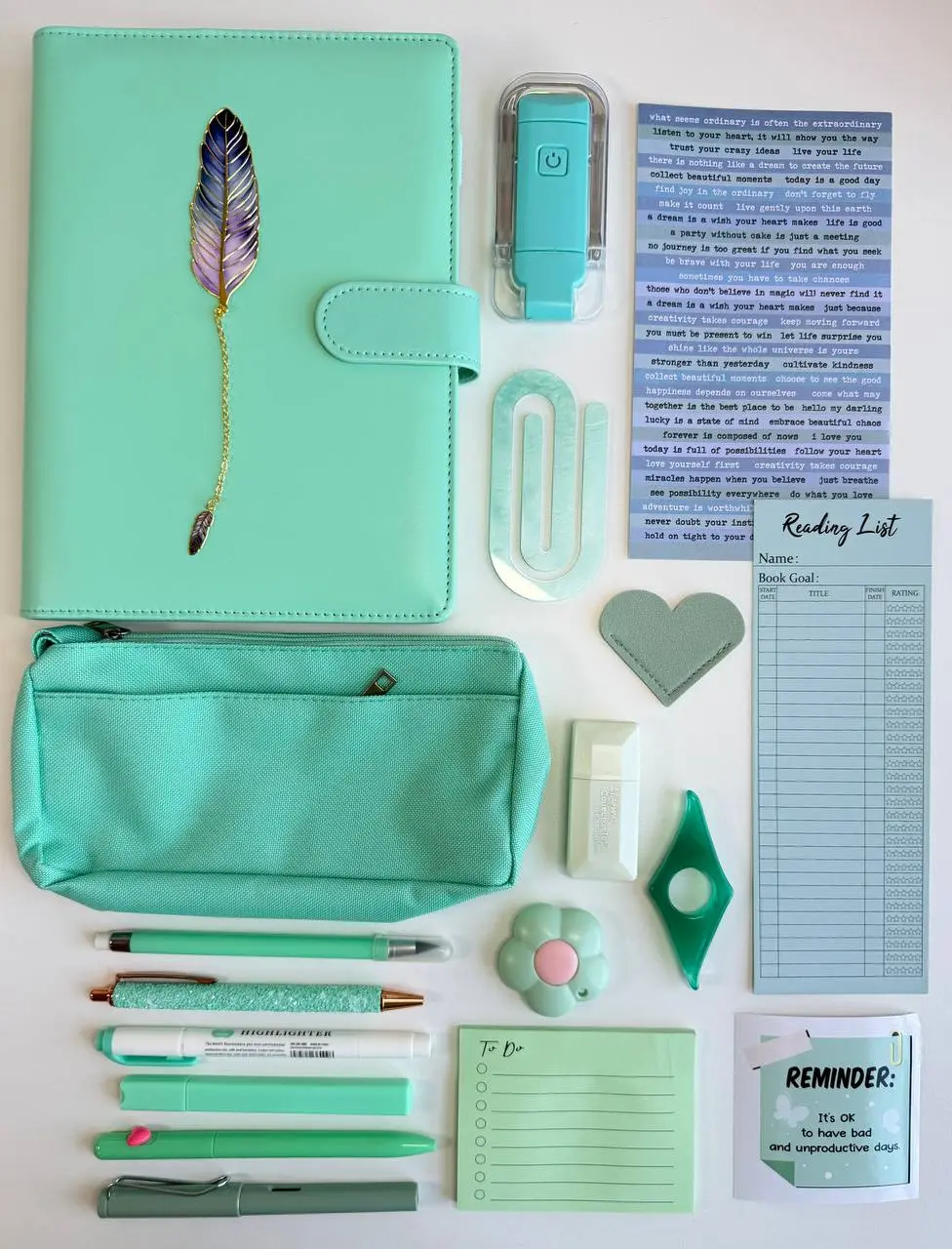 Seafoam Green Binder Gift Set