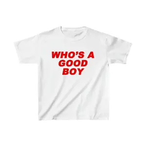Who's A Good Boy Y2K Baby Tee, Women Trendy Cute Short Sleeve Aesthetic Preppy Cotton T-Shirt clothes