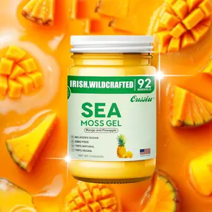 OUSSIU-Irish Sea Moss Gel with Fresh Sea Vegetables & Antioxidant Support - Gut Health Formula (Blue Spirulina & Raspberry,) Healthcare Fitness Dietary Edible vitamin