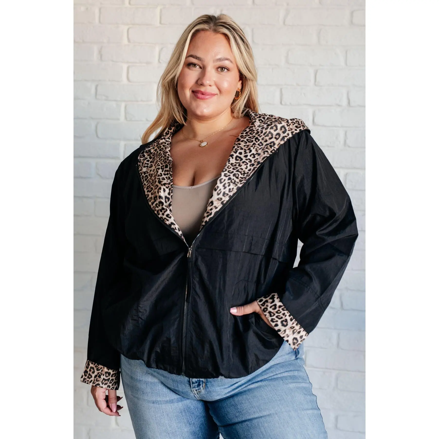 Black Leopard Let's Get Wild Hooded Windbreaker Jacket - TikTok Shop
