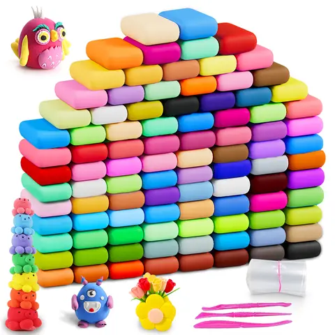 CIARAQ Cute & Playful Soft Colored Clay & Dough Kit with Sculpting Tools - Gentle on Hands, Non-Sticky Air Dry Modeling Material, Educational Arts & Crafts Supplies for Classroom Activities, Gifts for Beginners