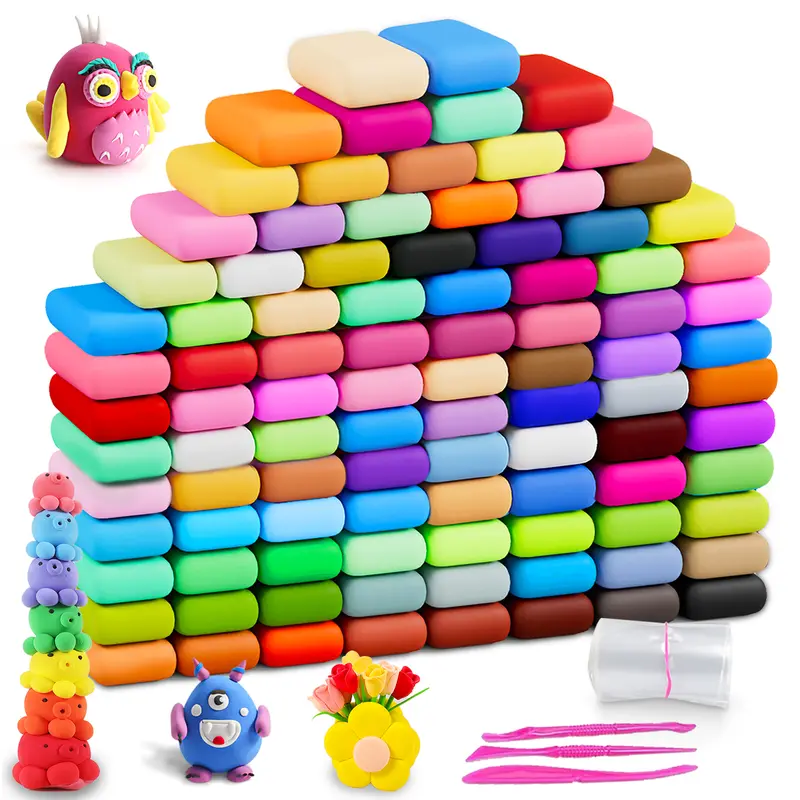 CIARAQ Cute & Playful Soft Colored Clay & Dough Kit with Sculpting Tools - Gentle on Hands, Non-Sticky Air Dry Modeling Material, Educational Arts & Crafts Supplies for Classroom Activities, Gifts for Beginners