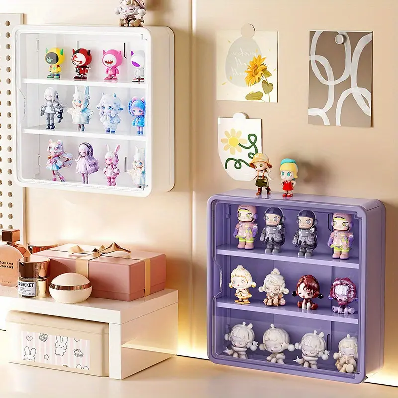 Large Wall-Mounted Display Shelf Rack, Multilayer Shelf, 4-Tier Acrylic Storage Box, Collectibles Shelf, Space-Saving Action Figure Holder, Ideal Gift for Collectors & Fans
