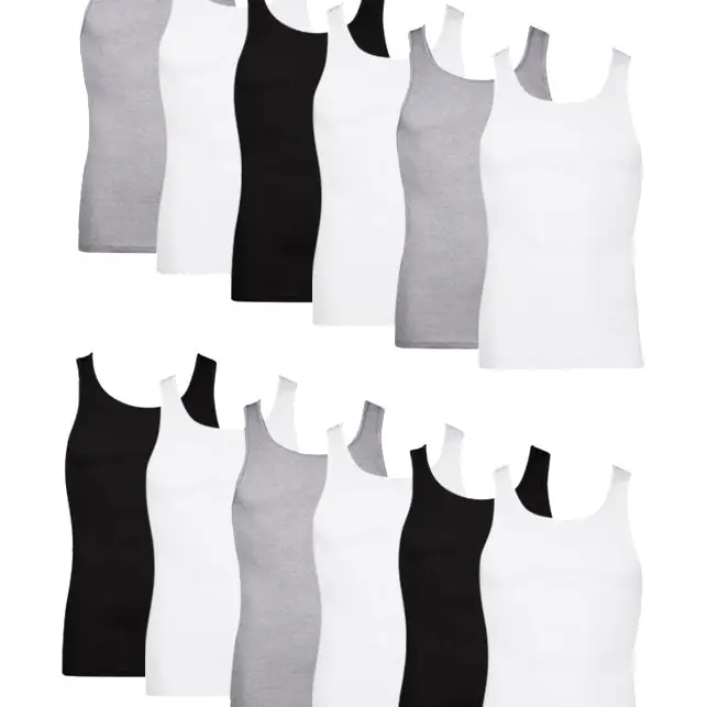Hanes 12-Pack Tank Tops for Men, Cotton Ribbed Undershirts – Soft & Breathable – Moisture-Wicking Men’s Clothing