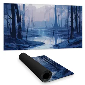 MWW C1DM1531LCSUMT 16 x 32 in. Cold & Muddy Blue Desk Mat - Stylish