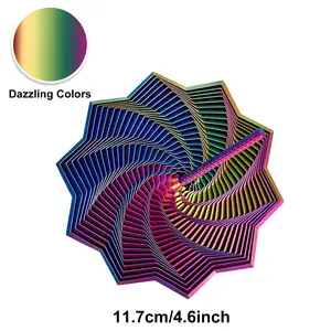 3D Printed Sensory Fidget Star Spinner with Handle | Stress Relief Whirling Spiral | Satisfying Visual & Sound Toy | Christmas Gifts