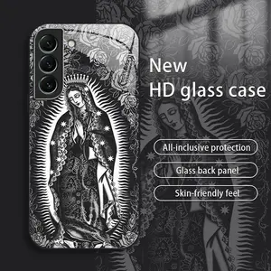 Suitable for [Galaxy S22 5g] New high-end simple environmentally friendly glass mobile phone case New business simple explosion-proof glass mobile phone case Affordable environmentally friendly anti-fall and anti-fingerprint 995