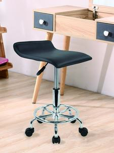KKTONER Square Height Adjustable Rolling Stool with Foot Rest PU Leather Seat Cushion Spa Salon Tattoo Work Swivel Office Stools Task Chair (Black)