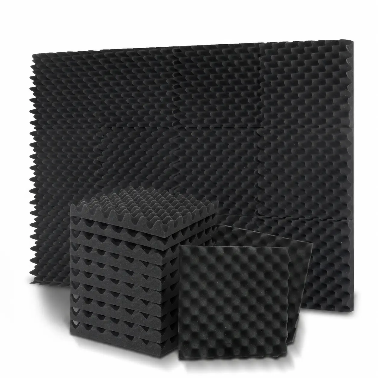 24 Pack Acoustic Panels, 12x12x1.2 Inches Egg Crate Acoustic Foam Panels, Sound Proof Foam Panels Noise Reducing for Walls and Ceiling, Acoustic Wall Panels Sound Absorbing, Soundproof Wall Panels Music Room Echo