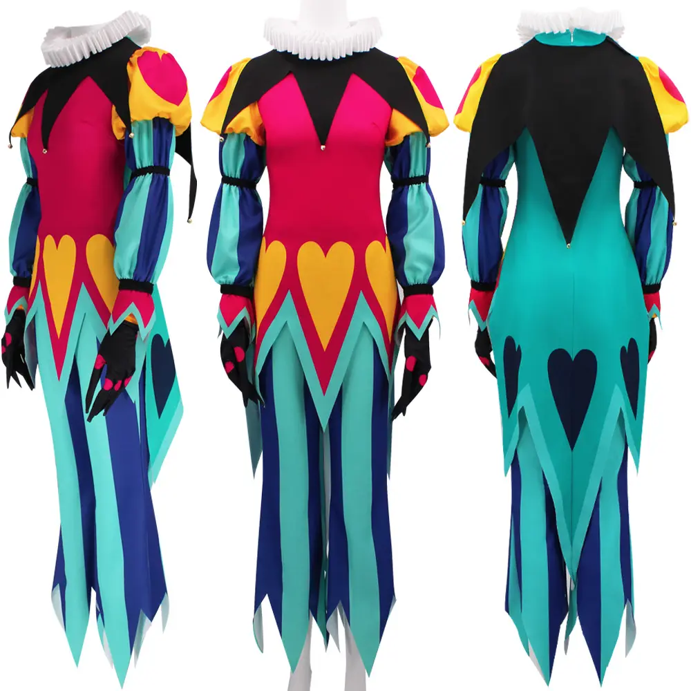 Unisex Fizzarolli Clown Costume Set with Tail Gloves Hat for Halloween