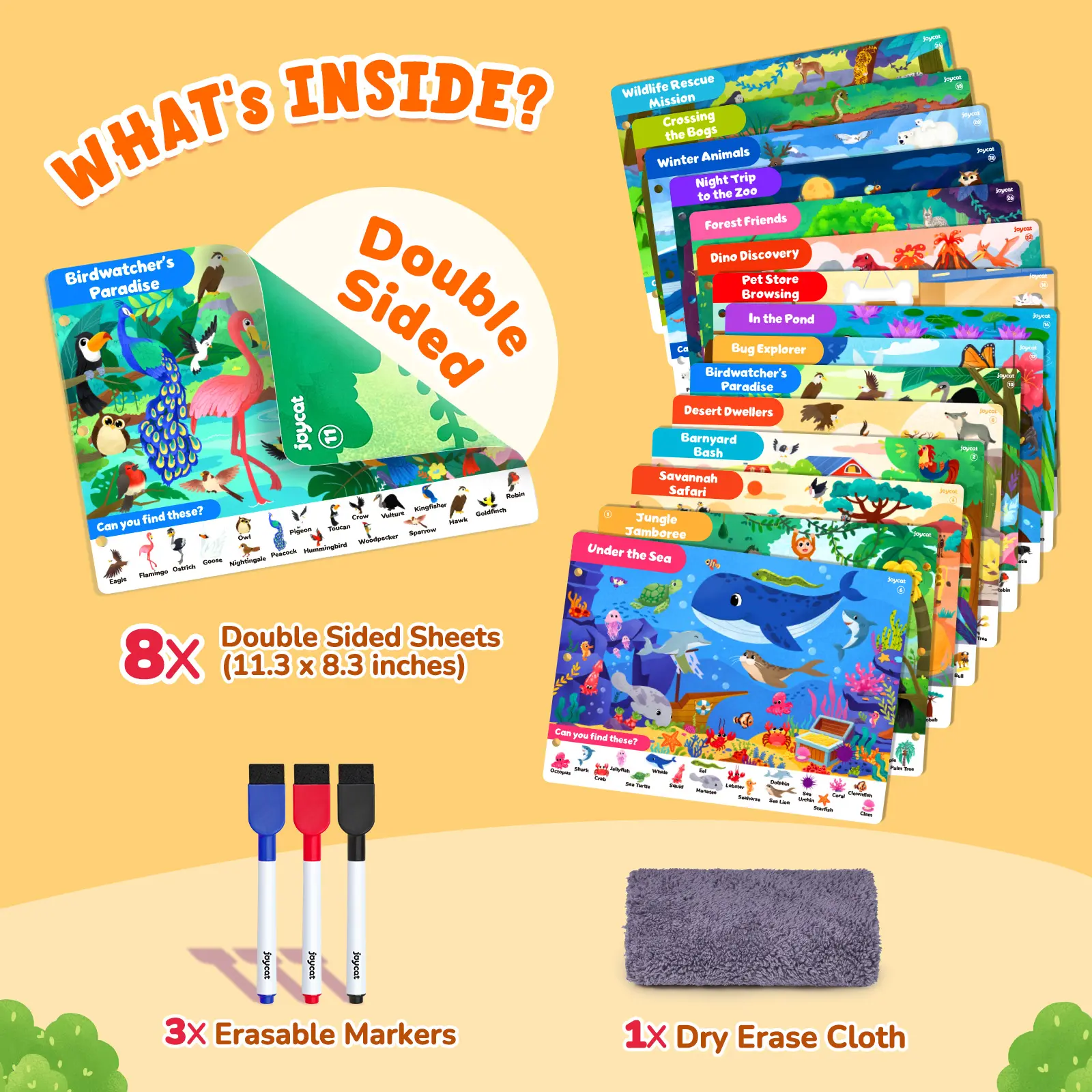 Seek & Find Game Book【Animal Themes - 8 Sheets】