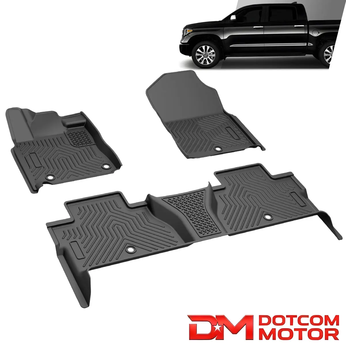 3D Molded All Weather TPE Floor Mats Liners Fit For 14-21 Crew Max Cab Toyota Tundra