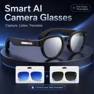 2026 New AIMB-S1 All-in-One AI Smart Camera Glasses, 1080P HD EIS Anti-Shake Video, AI Image Recognition & Voice Control, Bluetooth Audio Calls, Wi-Fi Transfer, Magnetic Charging, Lightweight Wearable Glasses for Travel, Sports & Daily Outdoor Use