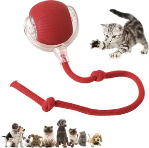 Interactive Cat Toys for Indoor Cats, Interactive Pet Toy Ball, Cat Toy Ball for Bored Indoor Cats, Smart Rolling Ball for Dogs & Cats (Red)