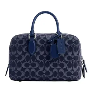 COACH Bowery 24 Signature Zip-Top Crossbody Handbag in Denim and Calfskin for Women