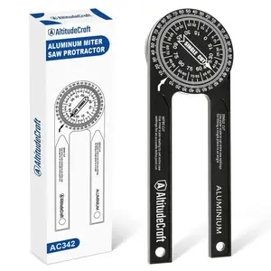 AltitudeCraft Aluminum Miter Saw Protractor for Woodworking, 360° Angle Finder with Laser-Engraved Scales