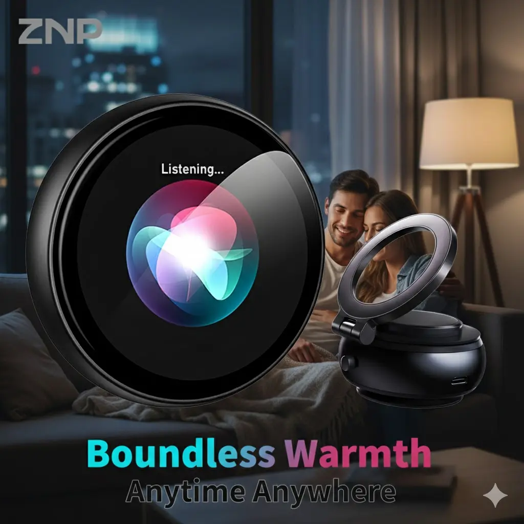 ZNP AI-Badge for Conversational Chat EmotionalCompanionship & Portability Ideal for Social Interaction and Travel Gadget with 60 Languages Instant Translation Electronic