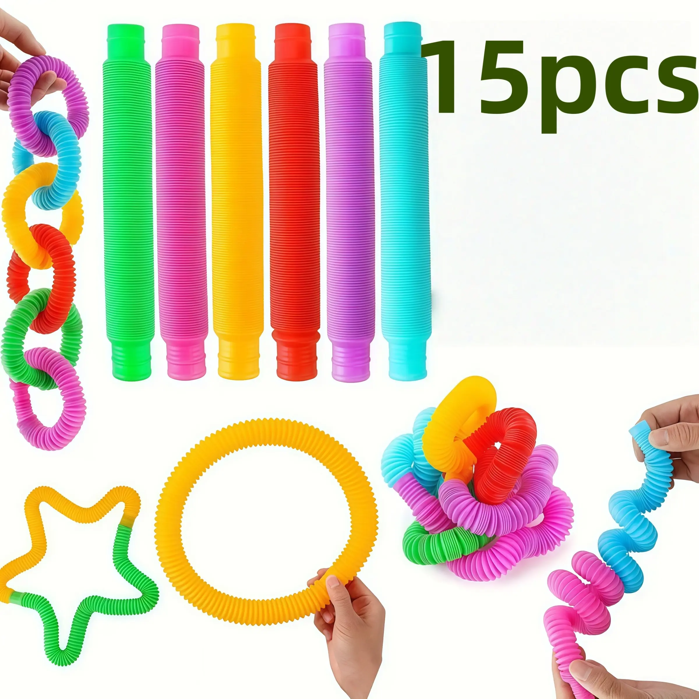 15-Piece Sensory Tube Toys Set, Fine Motor Skills & Learning, Stress Relief Activity Toys, Party Gifts, Christmas Presents, Birthday Gifts, Sensory Bundle