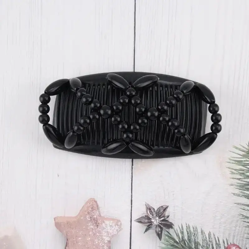 Handmade Beaded Hair Comb, Magic Versatile Hair Comb for Women, Double Row Insert Comb, Party Gift for Girls, Halloween, Christmas, Birthday