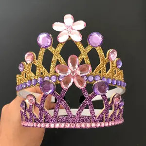 Rapunzel crown,rapunzel elastic headband,tangled headband,tangled theme,disney rapunzel outfit,princess crown,birthday crown,crown headband,