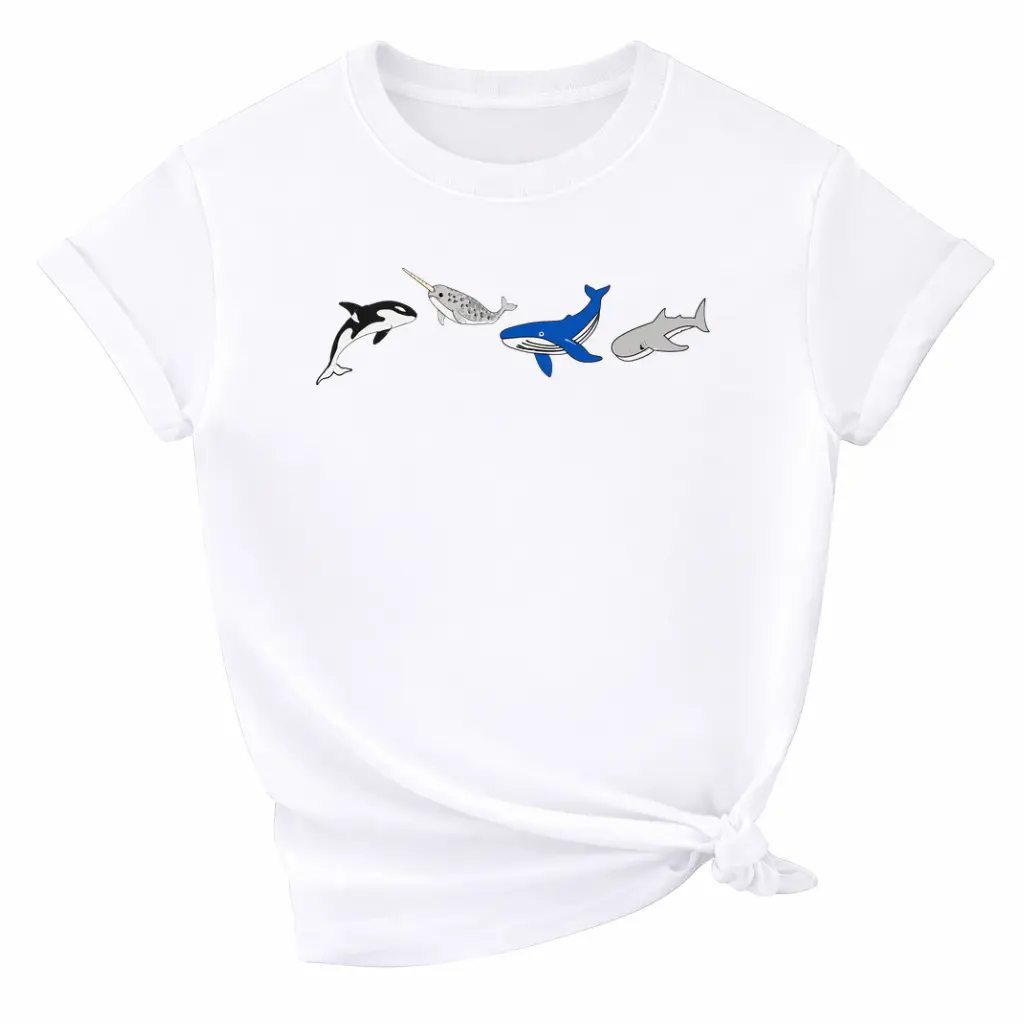 Sea Animals embroidered  tee / sea life ocean life embroidered comfort colors shirt / summer shirt/ summer tee / summer outfit/ orca shirt