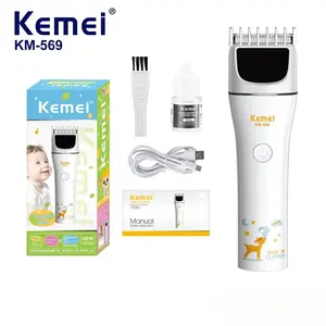 Kemei Km-569 Baby Hair Clipper, Low Noise Hair Trimmer, High Quality Trimmer, Portable USB Rechargeable, Easy to Use, Professional Electric Grooming Tool, Hair Cutter