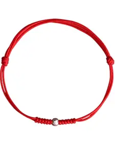 Lucky S925 Sterling Silver Zircon Bead Rope Bracelet, Handmade Woven String Jewelry for Women, Perfect Valentine's Day Gift
