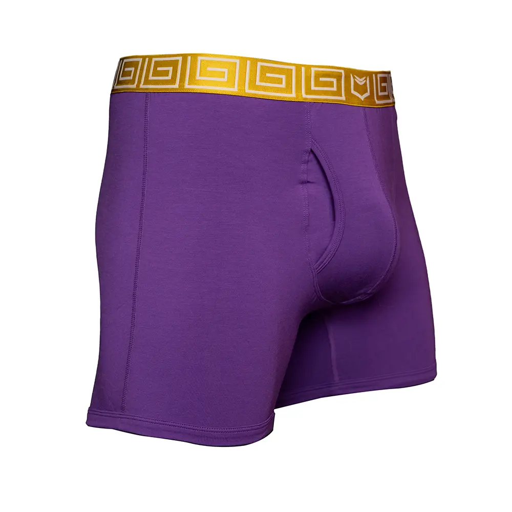 SHEATH 4.0 Men's Dual Pouch Boxer Briefs 5in - Solid Color Modal Anti-Chafe Underwear, Patent Separate Pouch Daily Comfy Menswear Regular Fit Underclothes Day