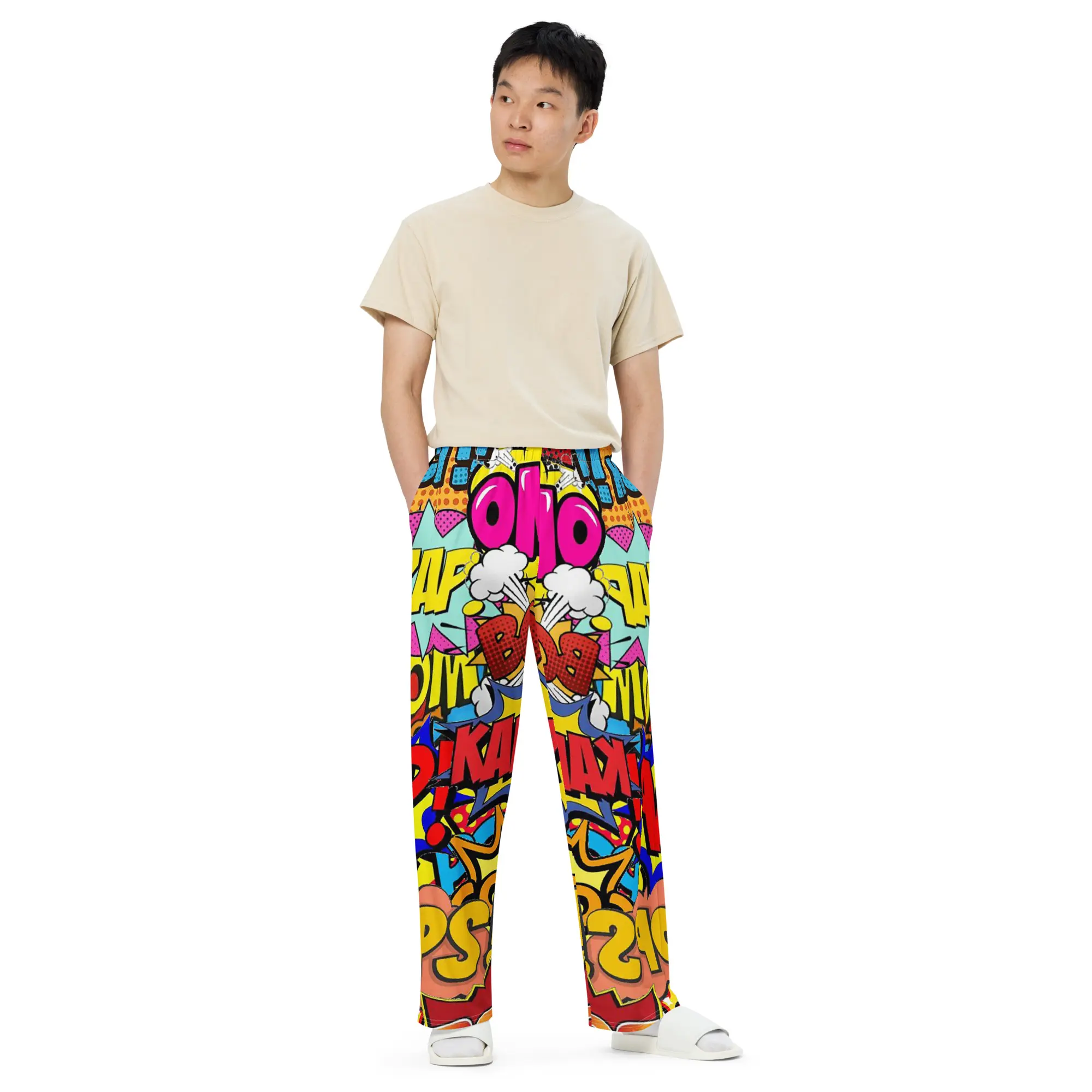 Men's Stretchy Knit Sweatpants, Jersey-Spandex Fabric, Elastic Adjustable Waist, Pockets-Equipped Comfortable Loungewear Bottoms