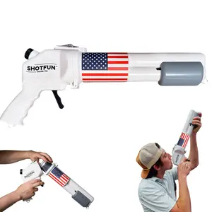 Shotfun (USA White, Regular Can) - Innovative Shotgun Tool for 12 oz Cans - Ideal for Tailgates, College Parties, Beach Days, Golf Trips, Spring Break, and More