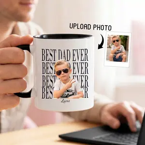 Custom Baby Photo Dad Mug, Father's Day Gift, Personalized Best Dad Ever Cup,Gift for Dad, Father's Day, New Dad Gift, Perfect Present for Dad, Papa, Daddy, Grandpa