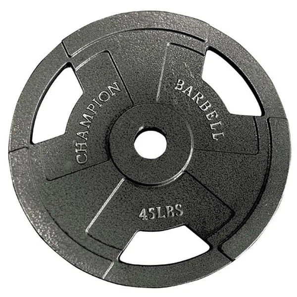 45 lbs Steel Olympic Weight Plates - 3-Grip Design, Comfortable Grip, Durable Hammertone Acrylic Finish, Great Value for Home Gyms, Weighted Plates, Three-Grip Plates