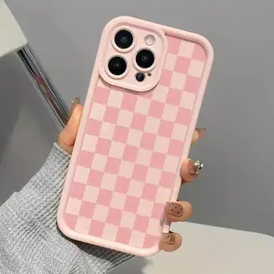 Checkerboard Pattern Phone Case, Cute Phone Protective Phone Cases Cover, Phone Accessory Compatible with iPhone 11 12 13 14 15 16 Pro Max